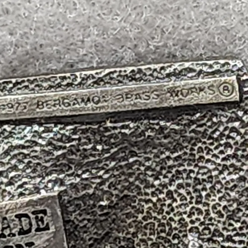 Semi Truck Trailer Belt Buckle Pewter Tone Bergamot Brass Works Vintage 1977 USA